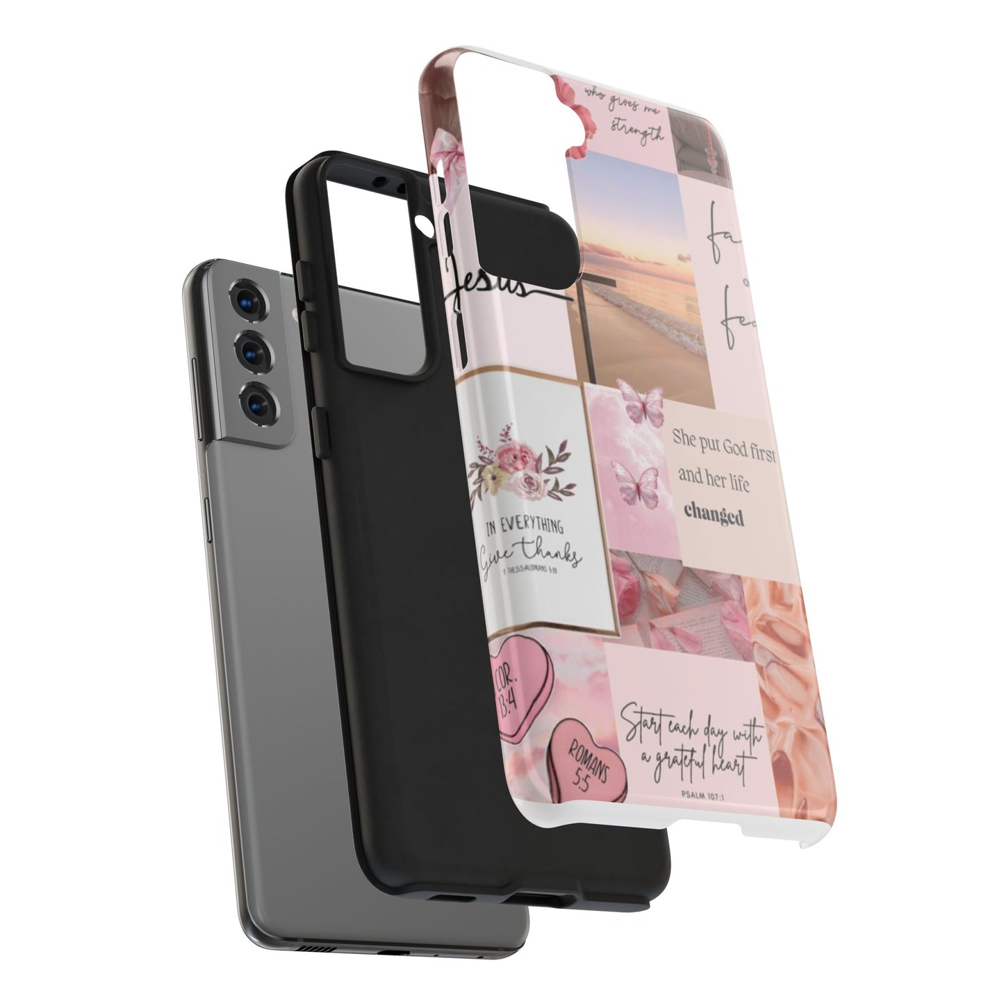 Put God first phone case, gentle strength, and soft surrender