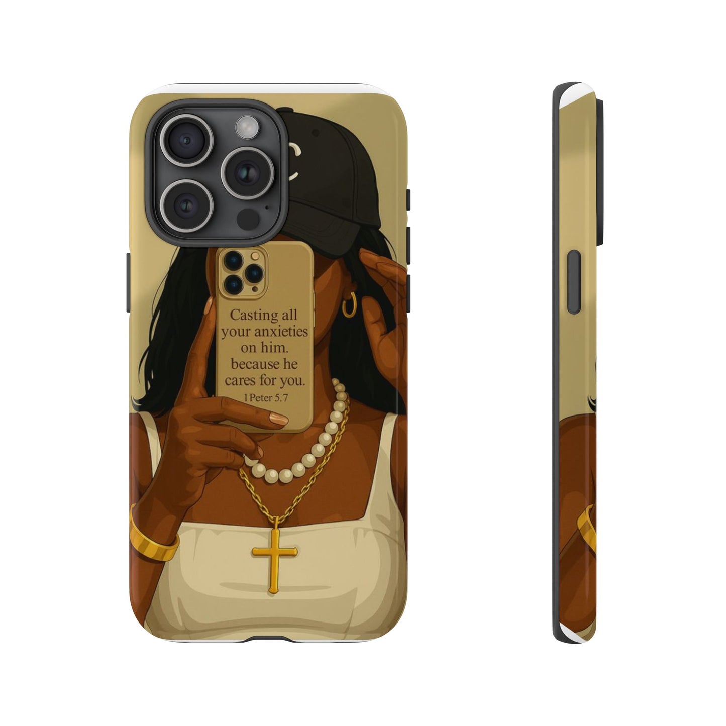 1 Peter 5:7 faith phone case cast your cares