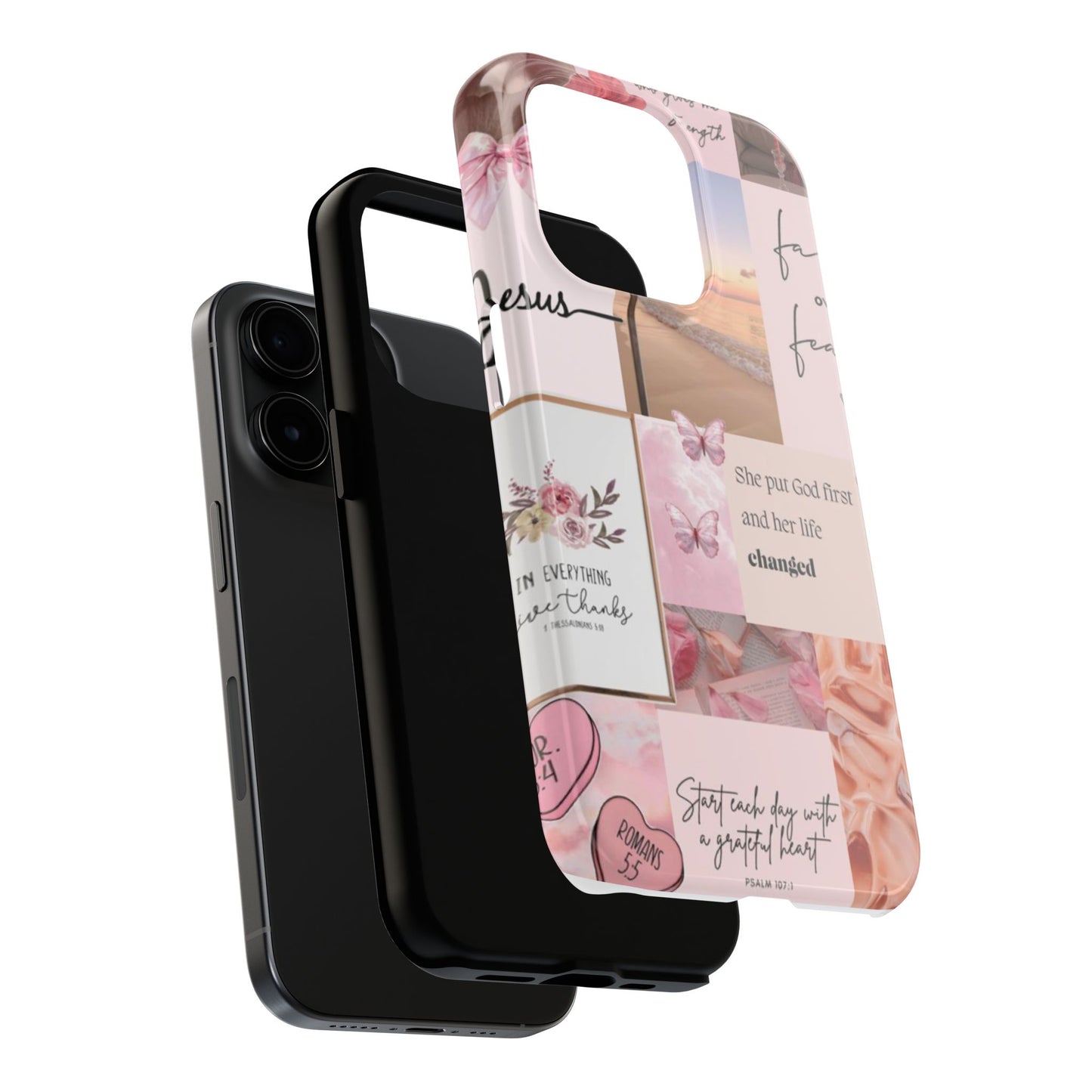 Put God first phone case, gentle strength, and soft surrender