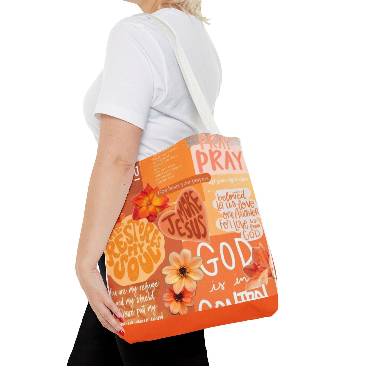 God is in control to bold faith, bright hope tote bag