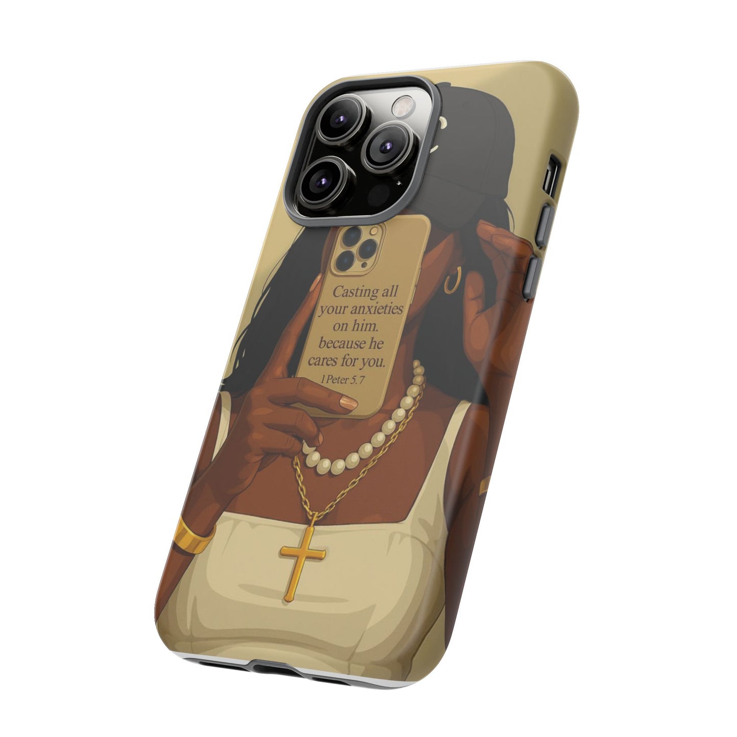 1 Peter 5:7 faith phone case cast your cares