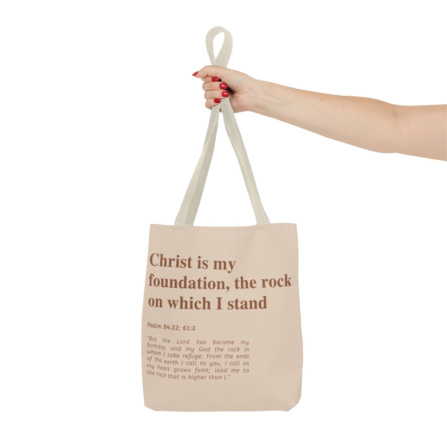 Inspirational Tote Bag | "Christ is My Foundation"