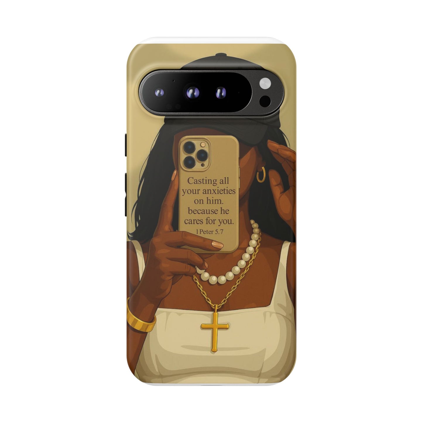 1 Peter 5:7 faith phone case cast your cares