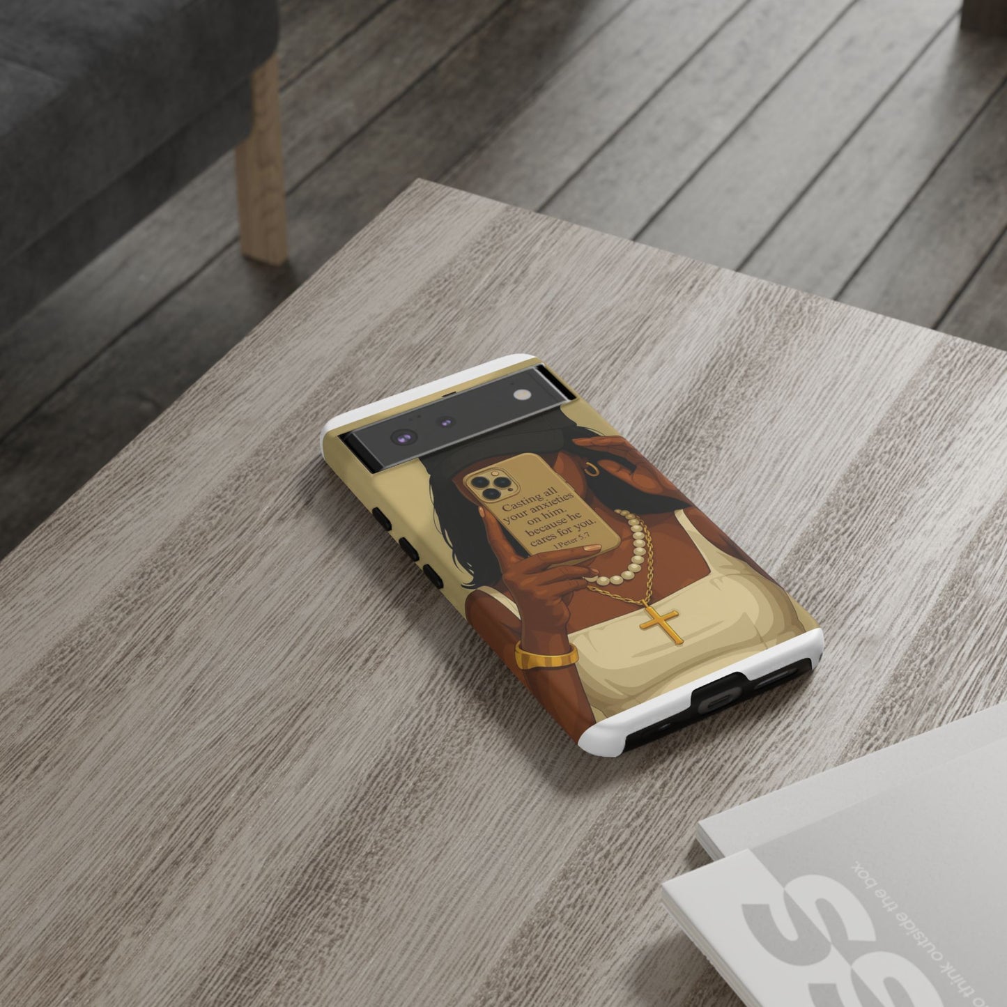 1 Peter 5:7 faith phone case cast your cares