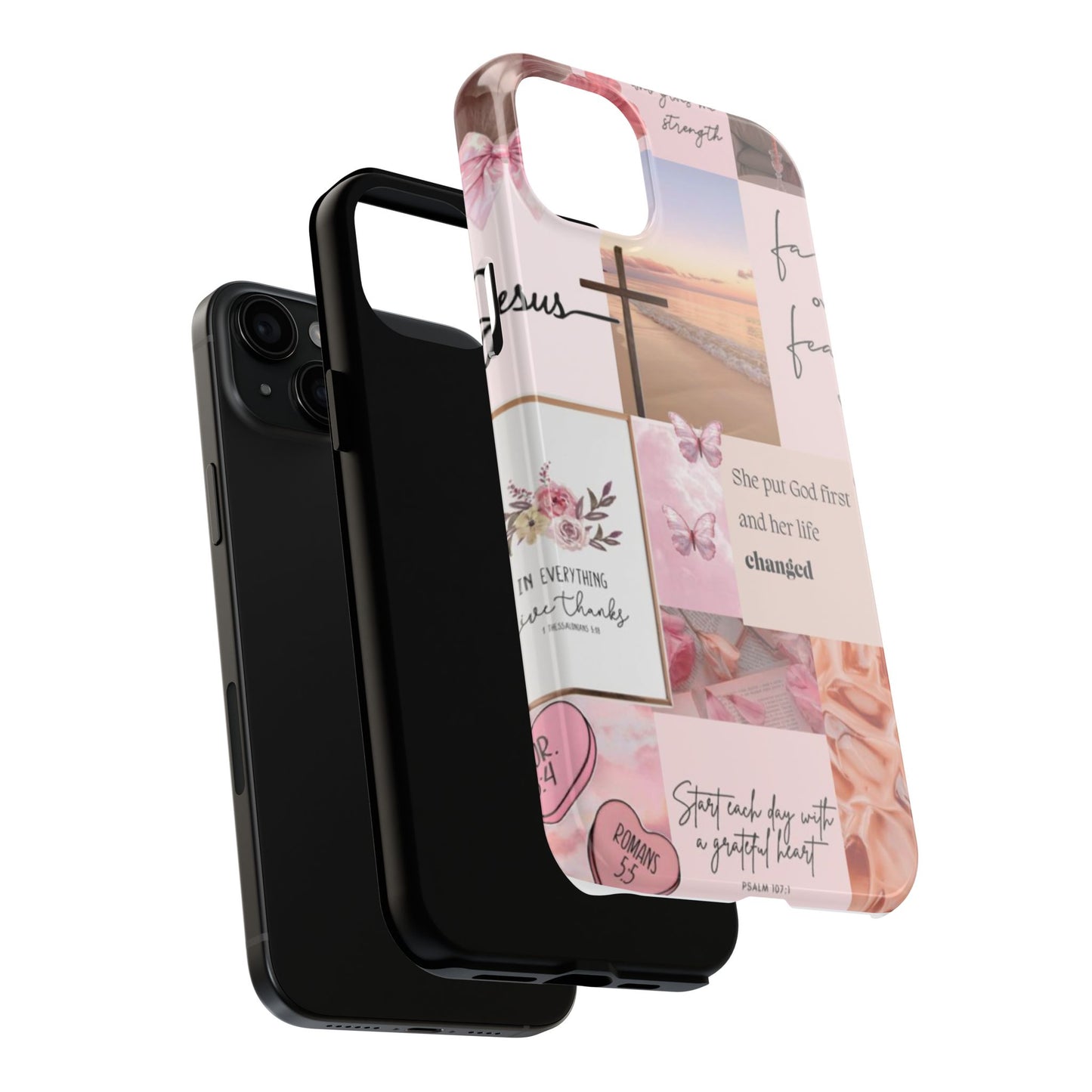 Put God first phone case, gentle strength, and soft surrender