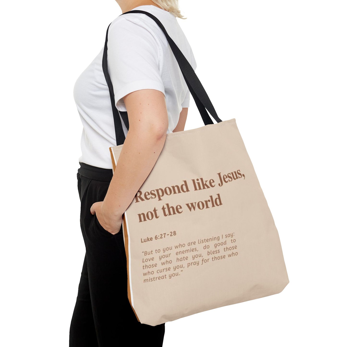 Faith-Inspired Tote Bag: "Respond Like Jesus, Not the World"