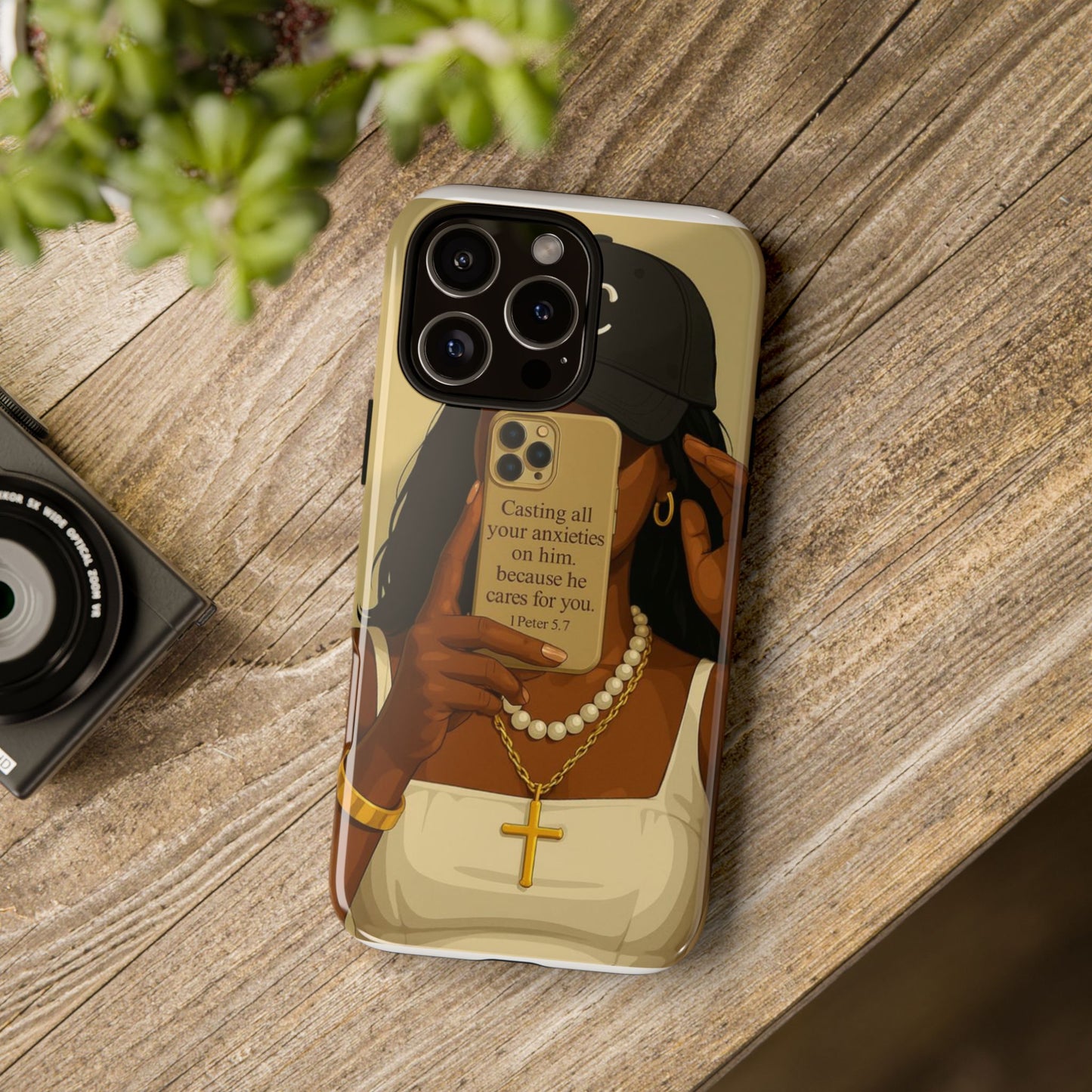 1 Peter 5:7 faith phone case cast your cares