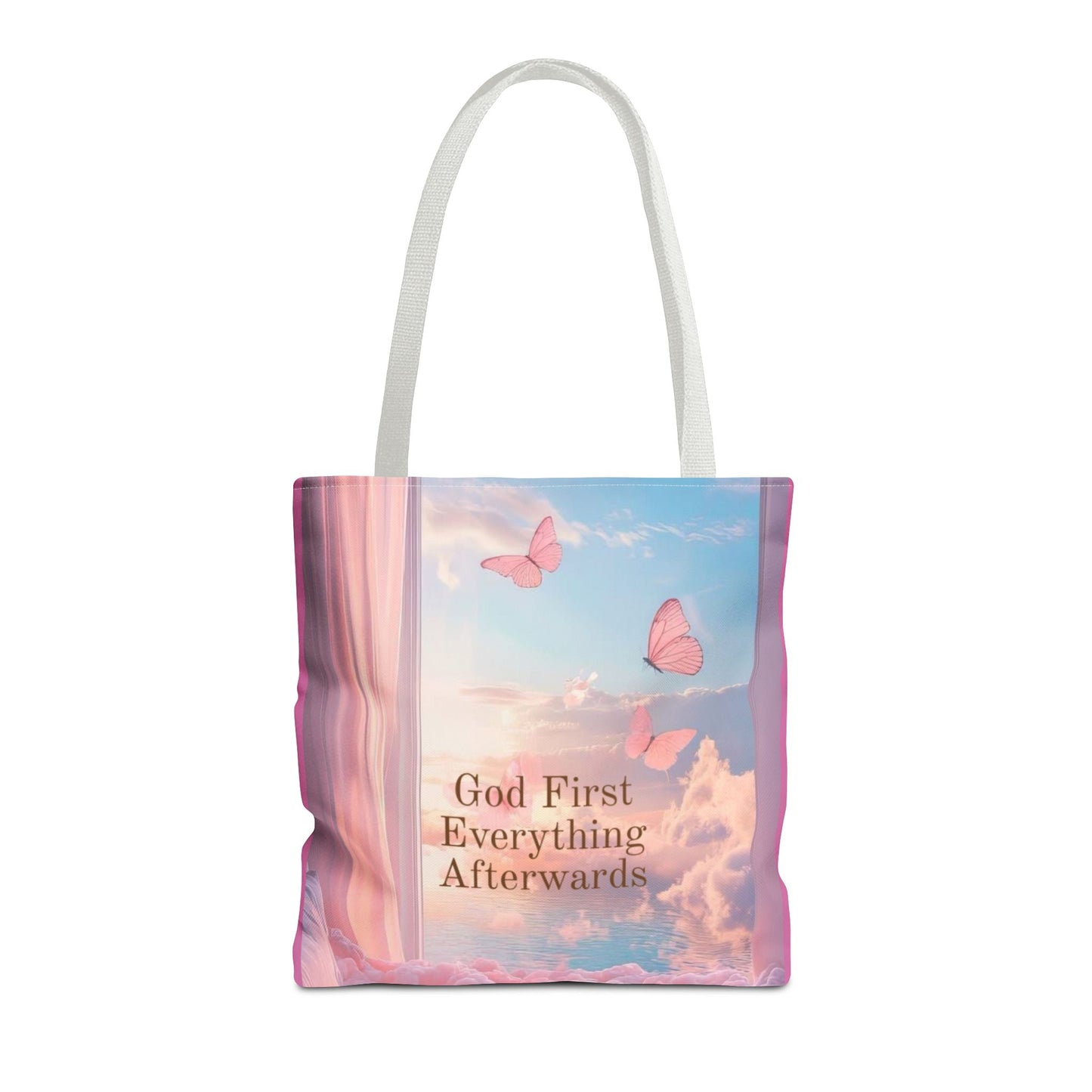 God first everything afterwards pink Tote Bag