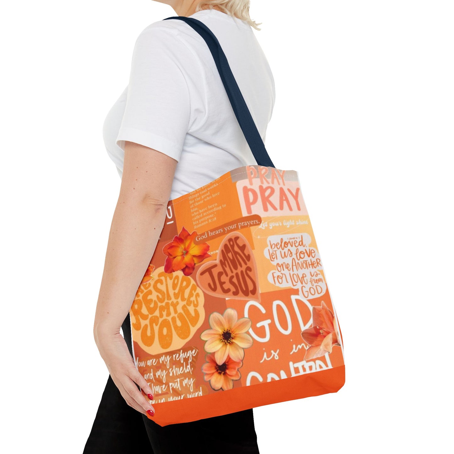 God is in control to bold faith, bright hope tote bag
