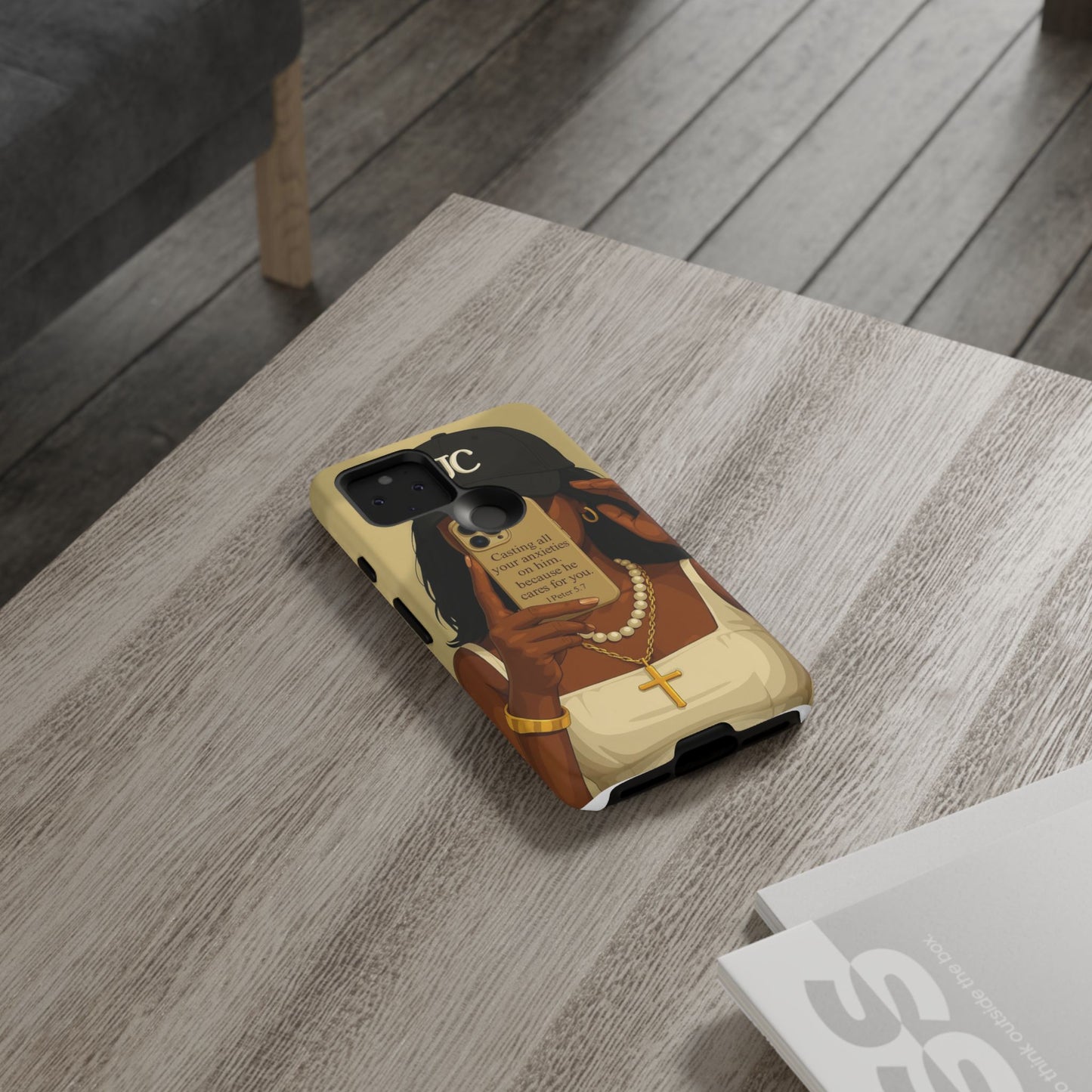 1 Peter 5:7 faith phone case cast your cares