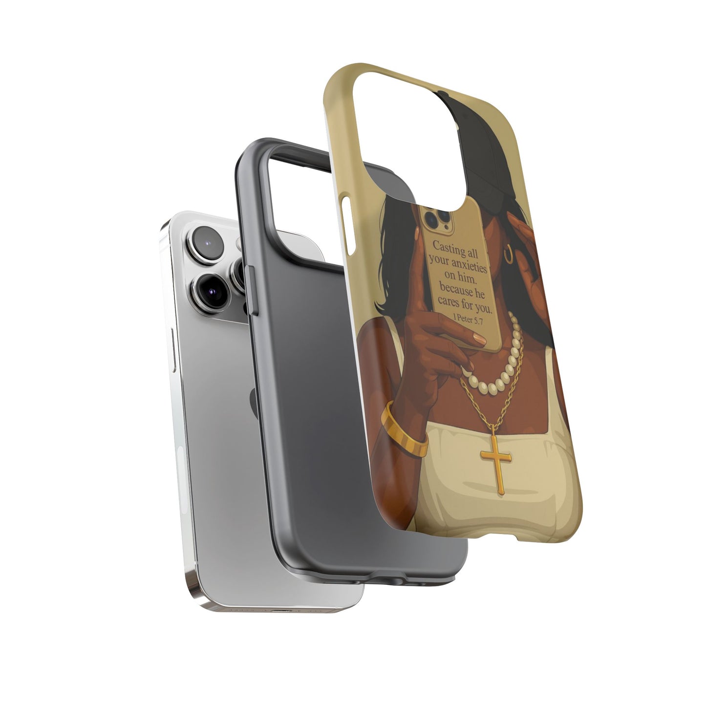 1 Peter 5:7 faith phone case cast your cares