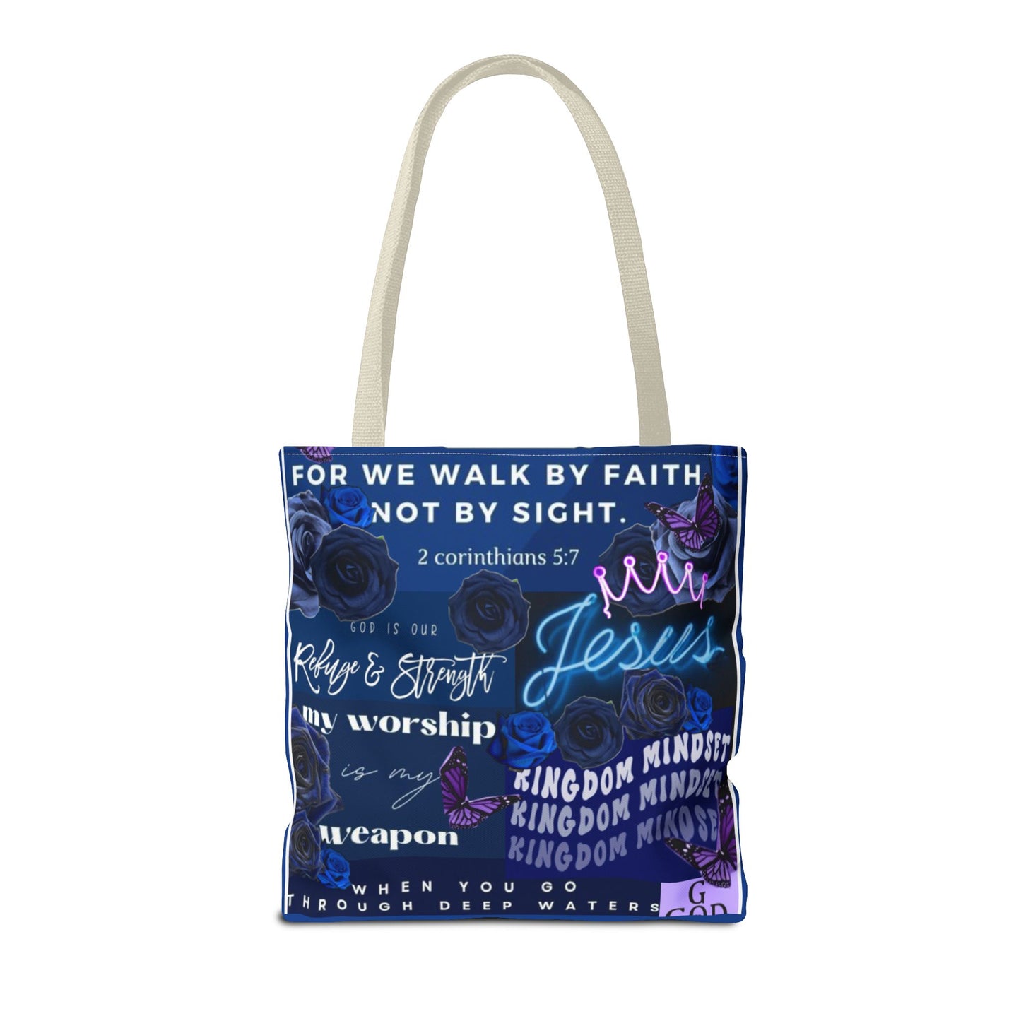 Kingdom mindset tote bold blue faith & scripture bag