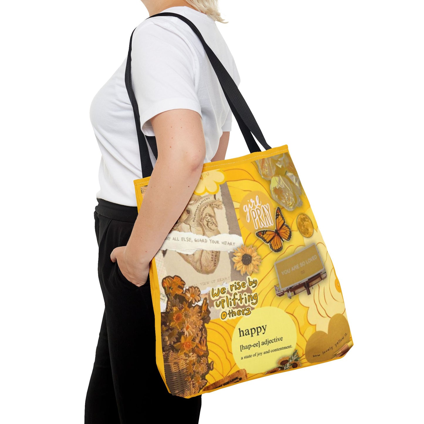 Happy Vibes Tote Bag - Cheerful Design for Everyday Use