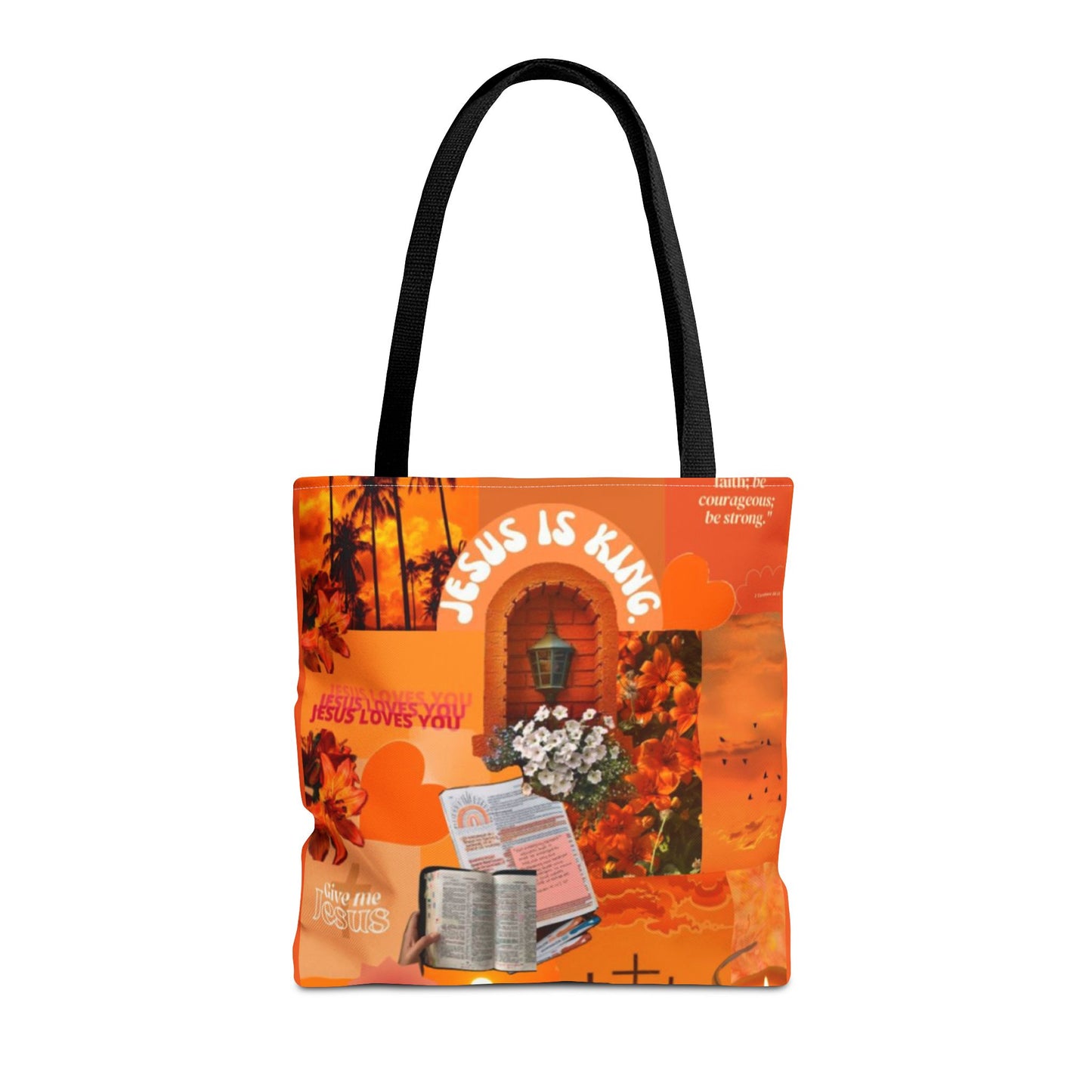 Jesus Is King Tote Bag - AOP Floral Design