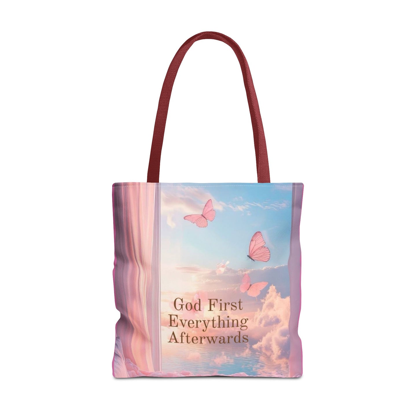 God first everything afterwards pink Tote Bag