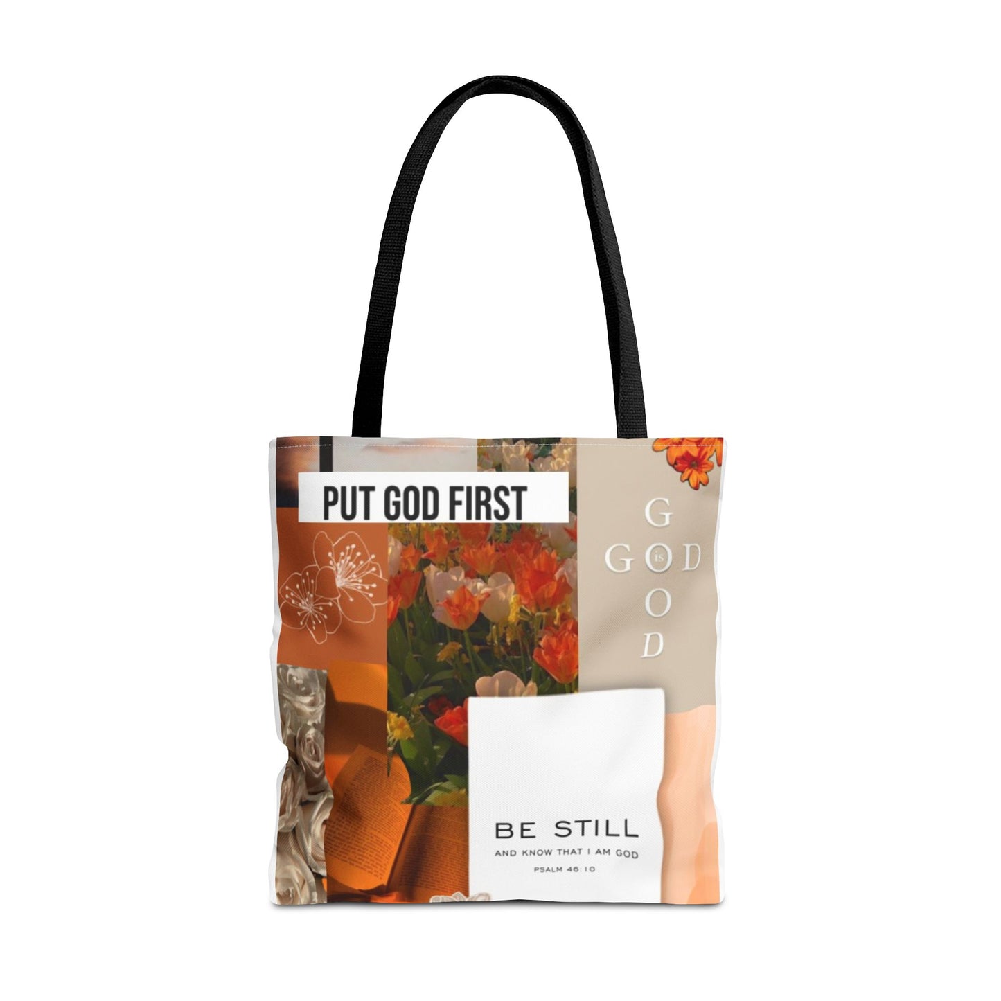 Spiritual Floral Tote Bag - "Put God First" Inspirational Design