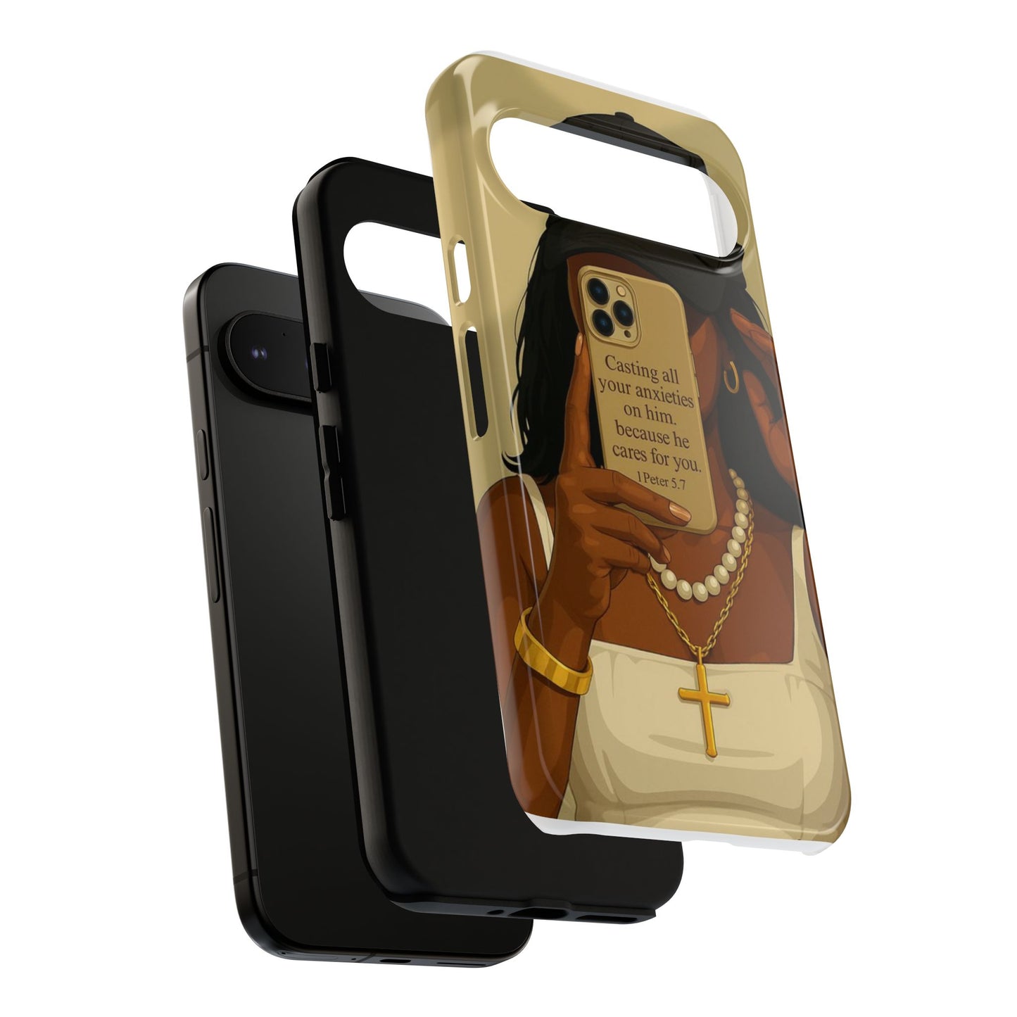 1 Peter 5:7 faith phone case cast your cares