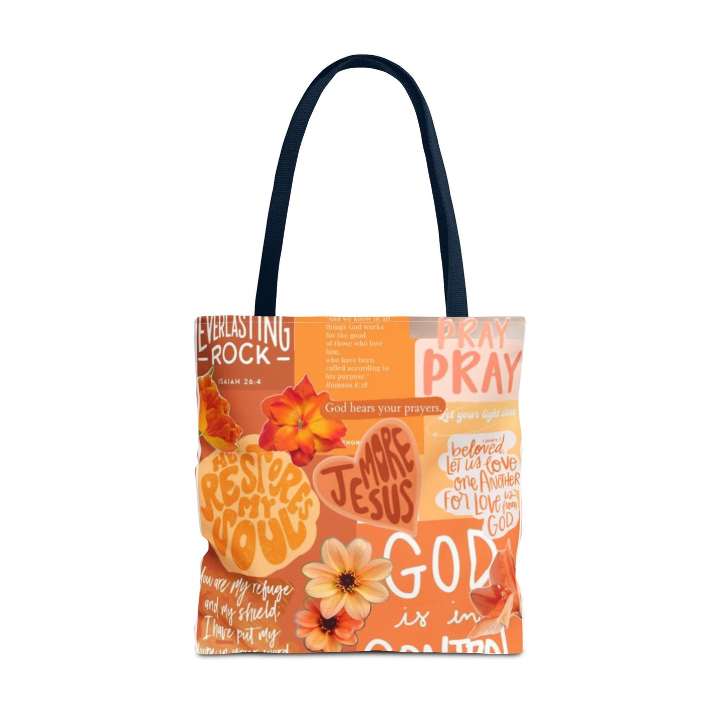 God is in control to bold faith, bright hope tote bag