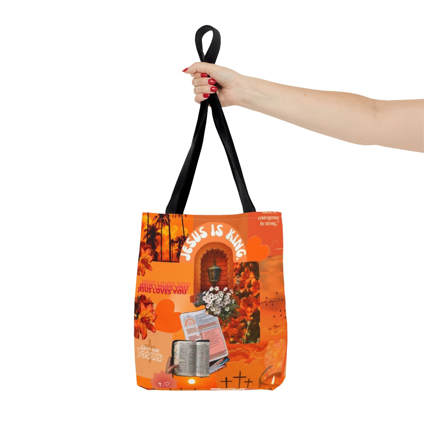 Jesus Is King Tote Bag - AOP Floral Design