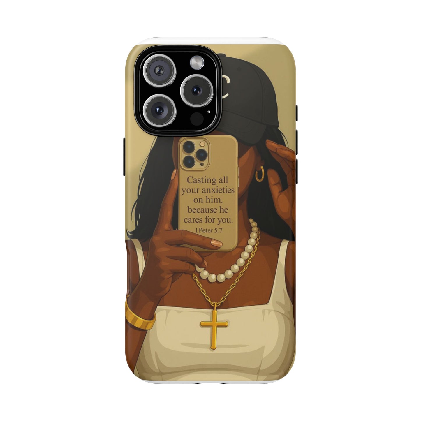 1 Peter 5:7 faith phone case cast your cares