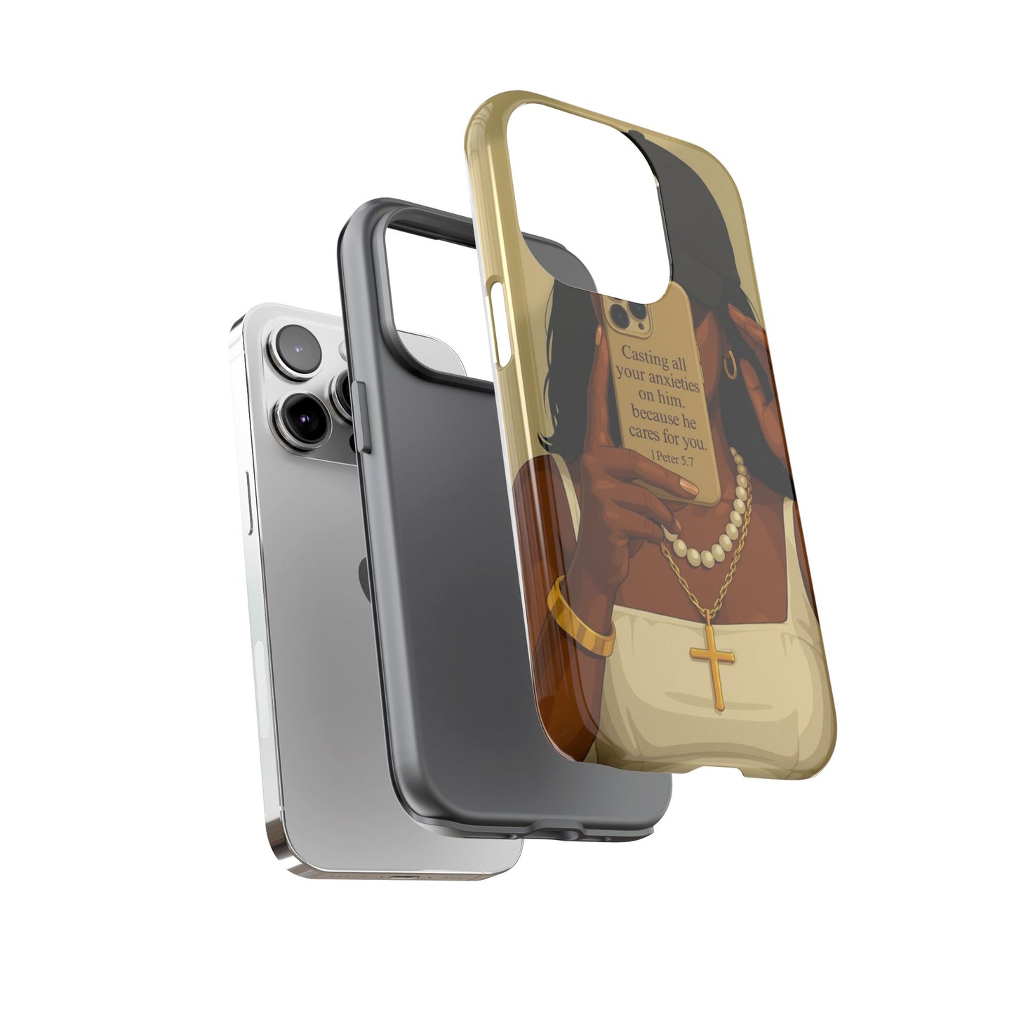 1 Peter 5:7 faith phone case cast your cares