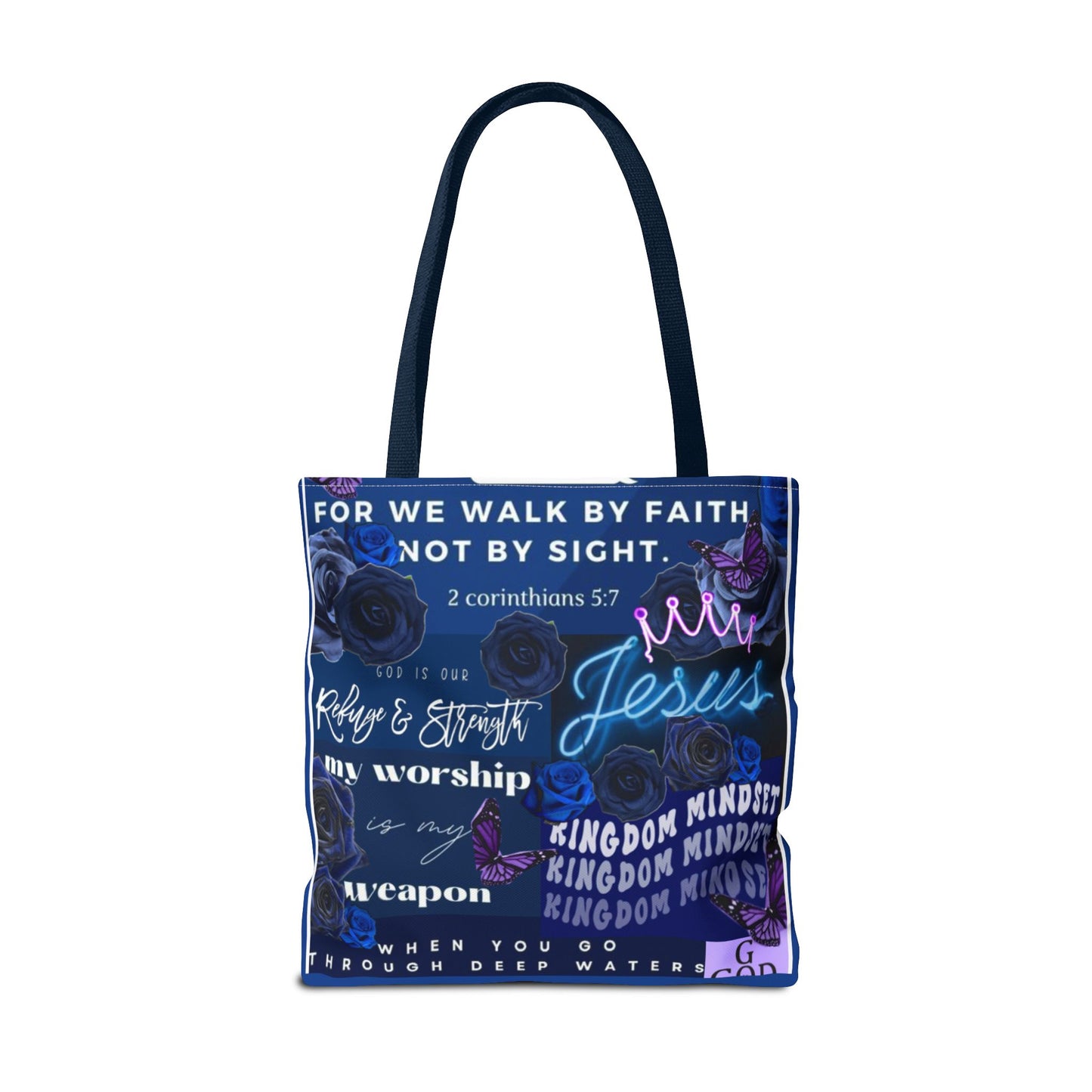Kingdom mindset tote bold blue faith & scripture bag