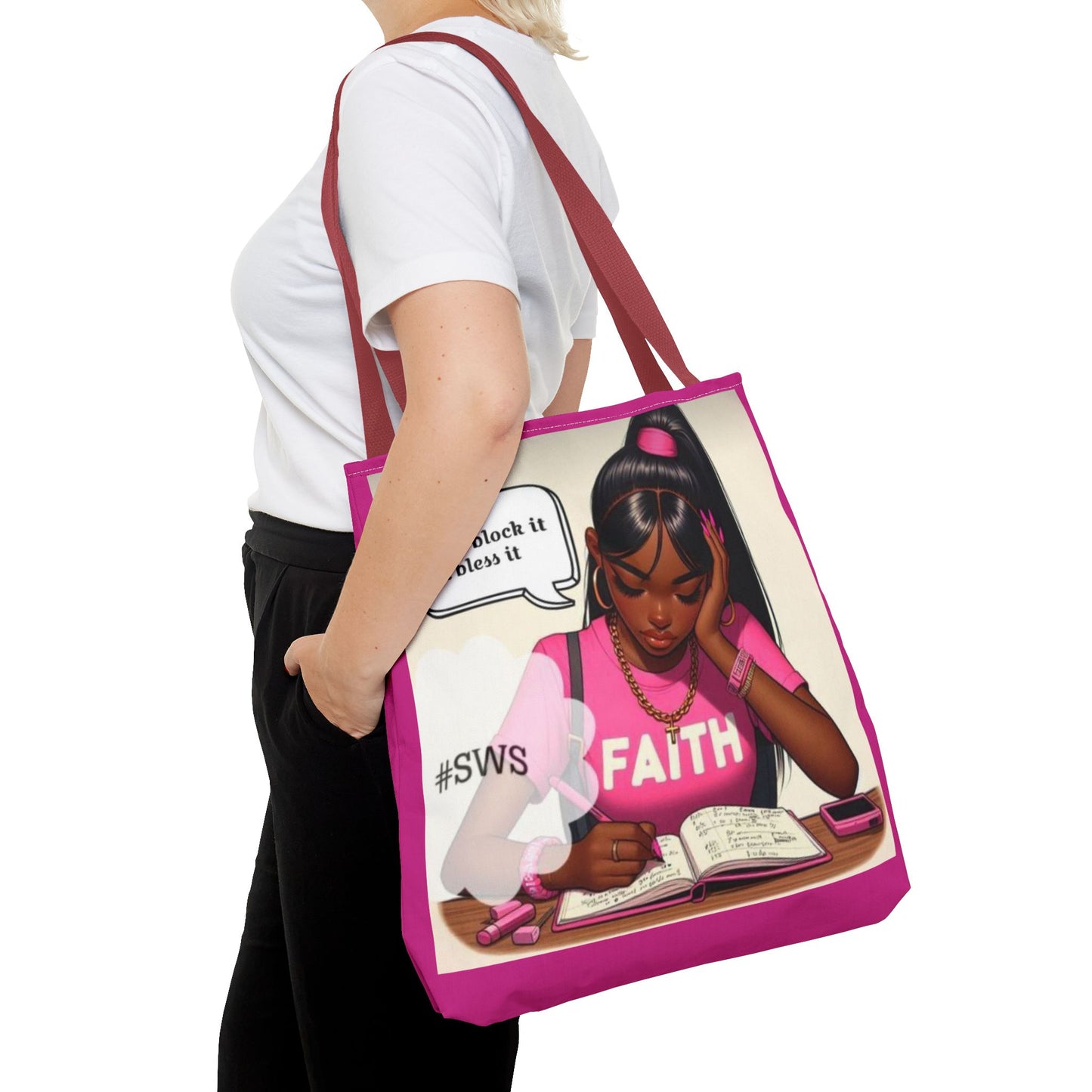 Block it or bless it study, pray, slay tote bag