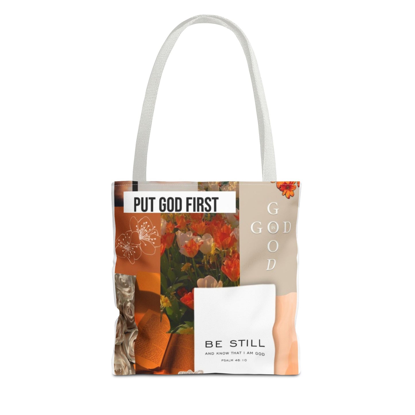 Spiritual Floral Tote Bag - "Put God First" Inspirational Design