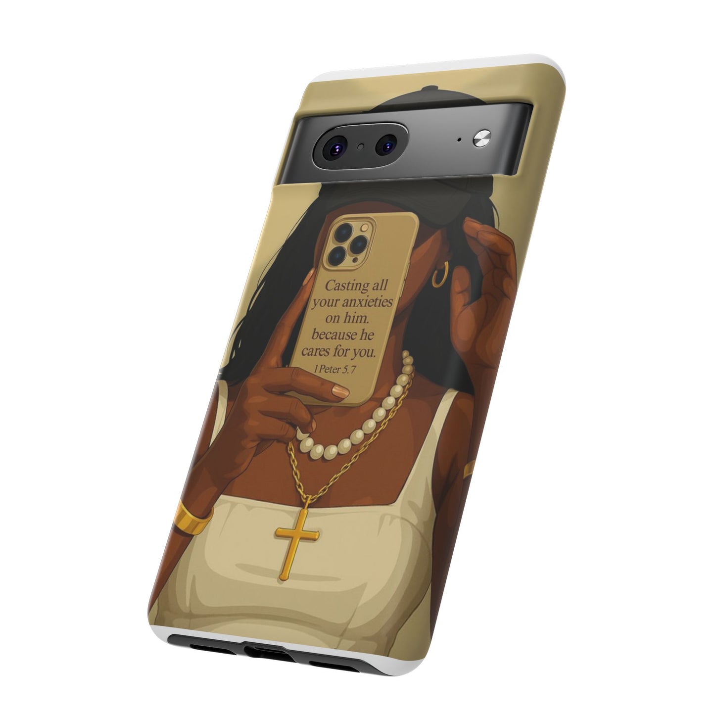 1 Peter 5:7 faith phone case cast your cares