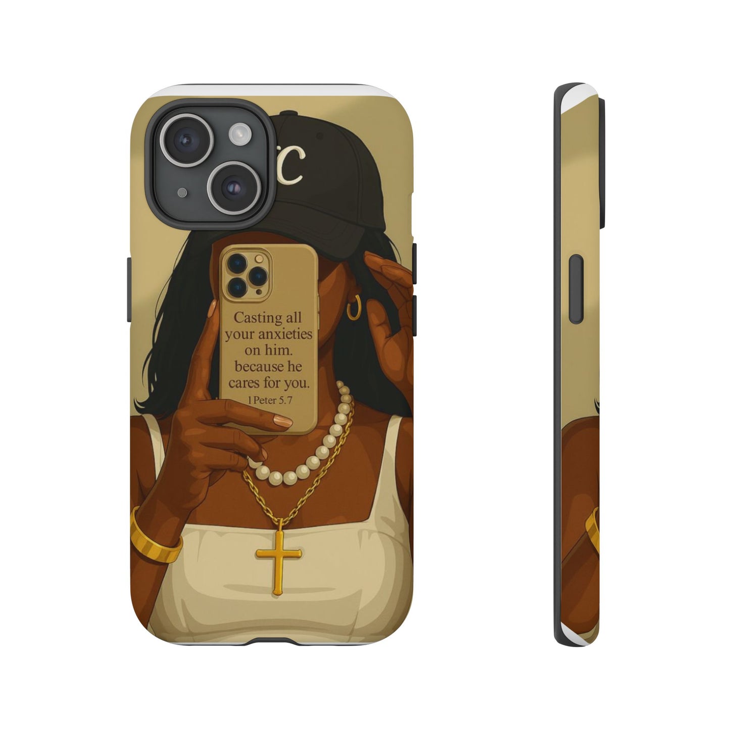 1 Peter 5:7 faith phone case cast your cares