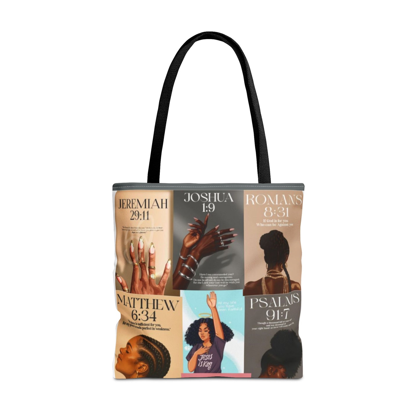 Inspirational Tote Bag - Faith-Inspired Design with Scripture Quotes