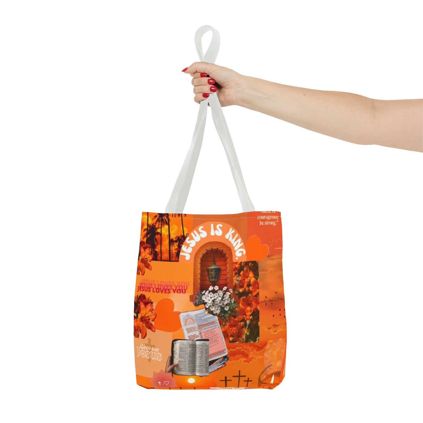 Jesus Is King Tote Bag - AOP Floral Design