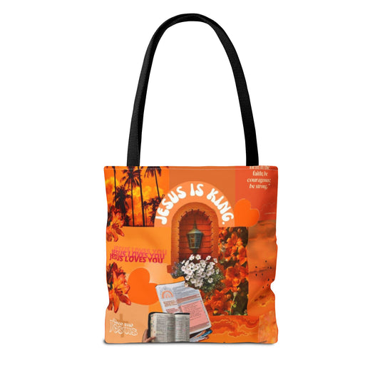 Jesus Is King Tote Bag - AOP Floral Design