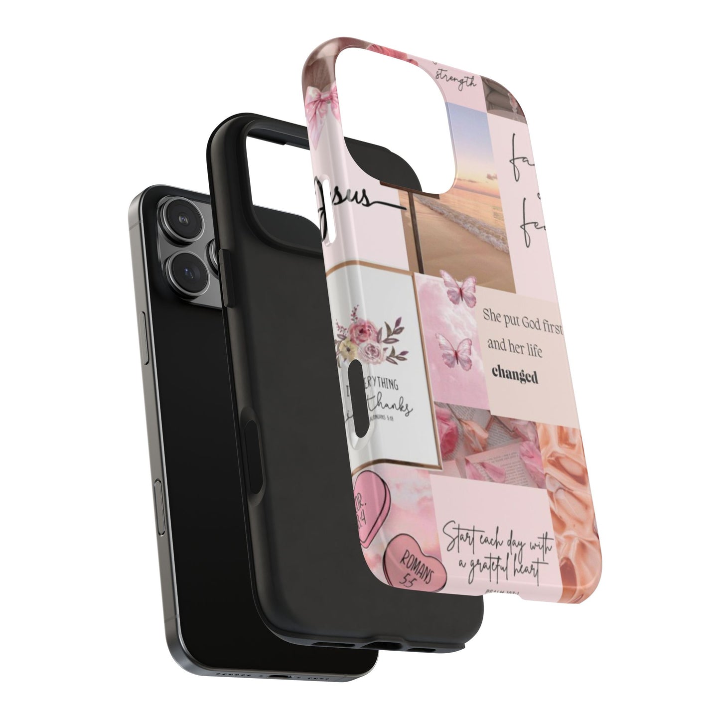 Put God first phone case, gentle strength, and soft surrender
