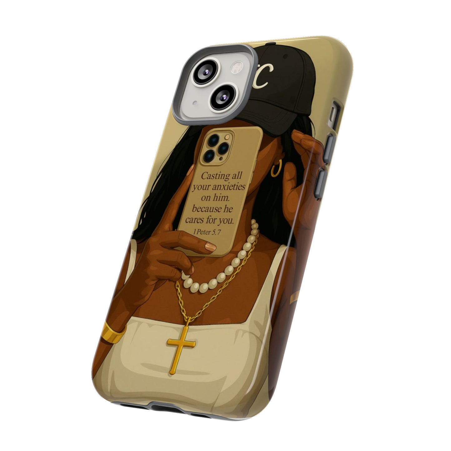 1 Peter 5:7 faith phone case cast your cares