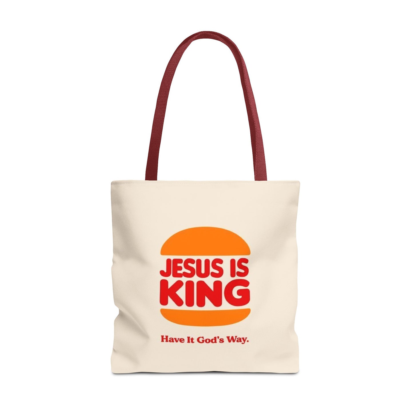 Religious Inspirational Tote Bag - "Jesus is King" with Quote