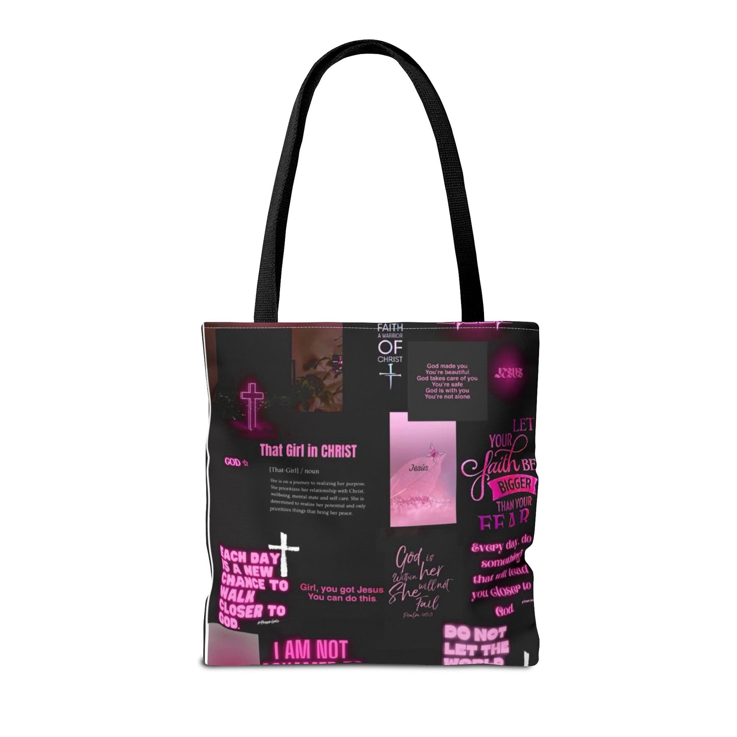 Faith-Inspired Tote Bag - Empowering Spiritual Quotes