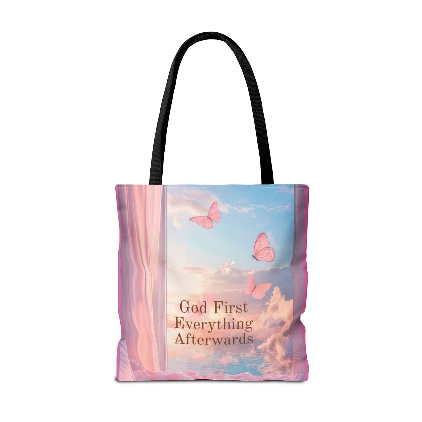 God first everything afterwards pink Tote Bag