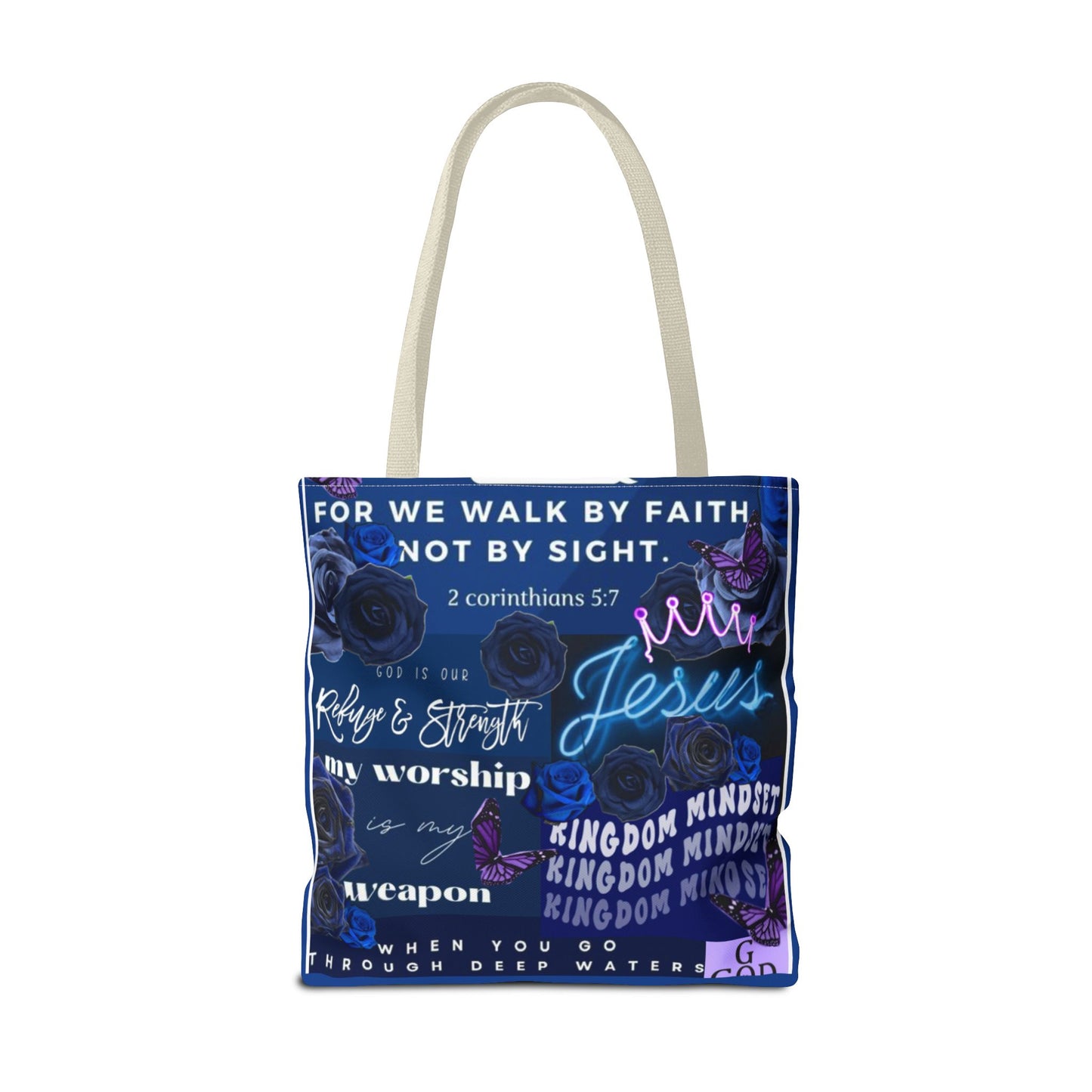 Kingdom mindset tote bold blue faith & scripture bag