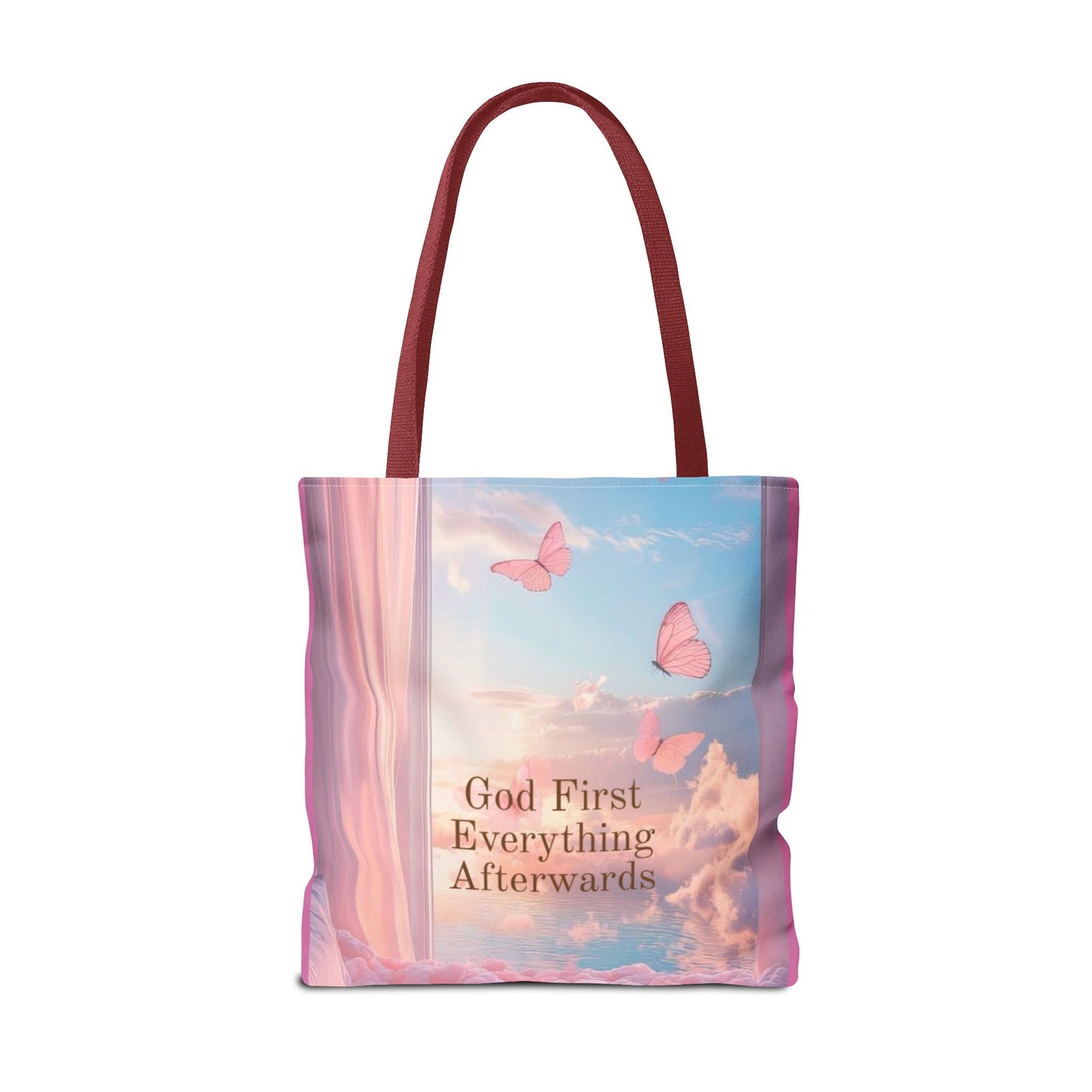God first everything afterwards pink Tote Bag