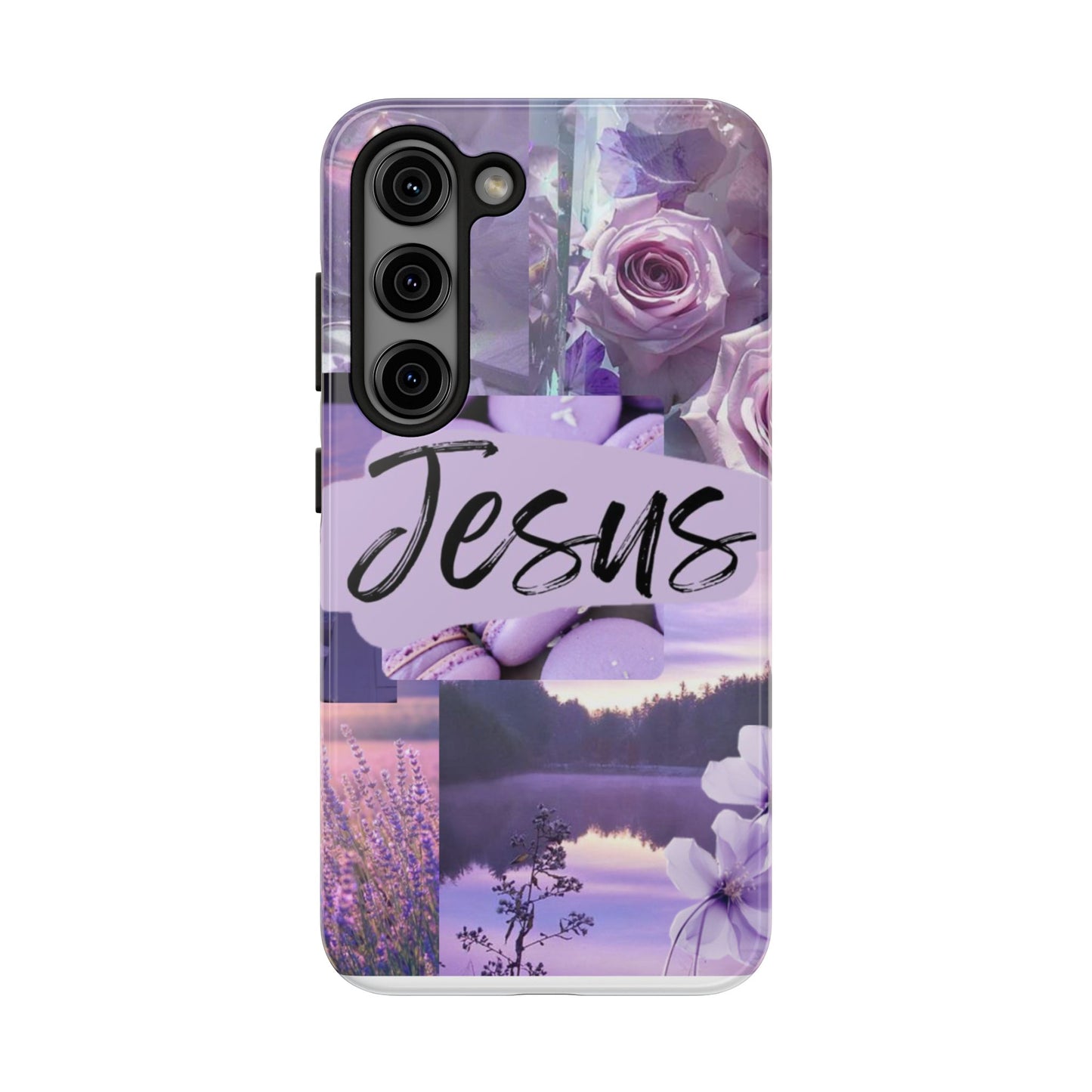 Jesus first phone case lavender floral faith design