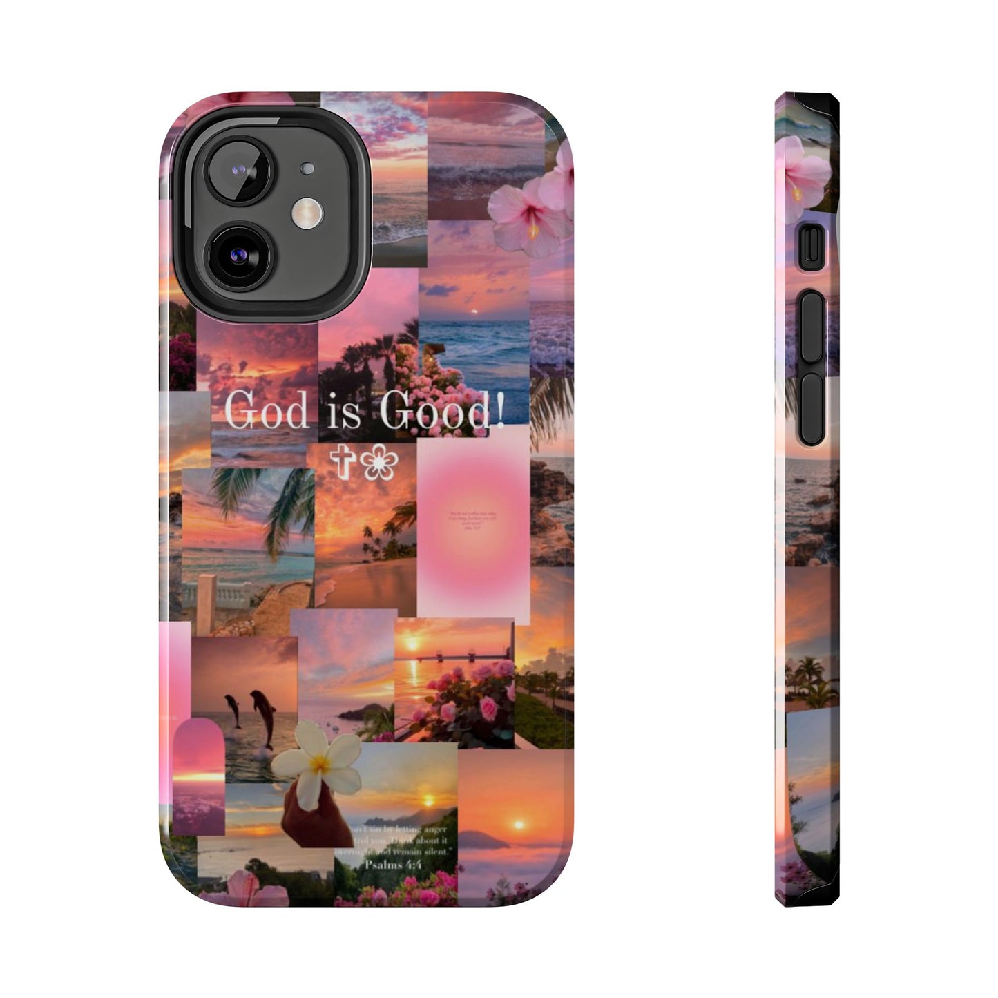 God is good phone case, peace, praise, and tropical faith