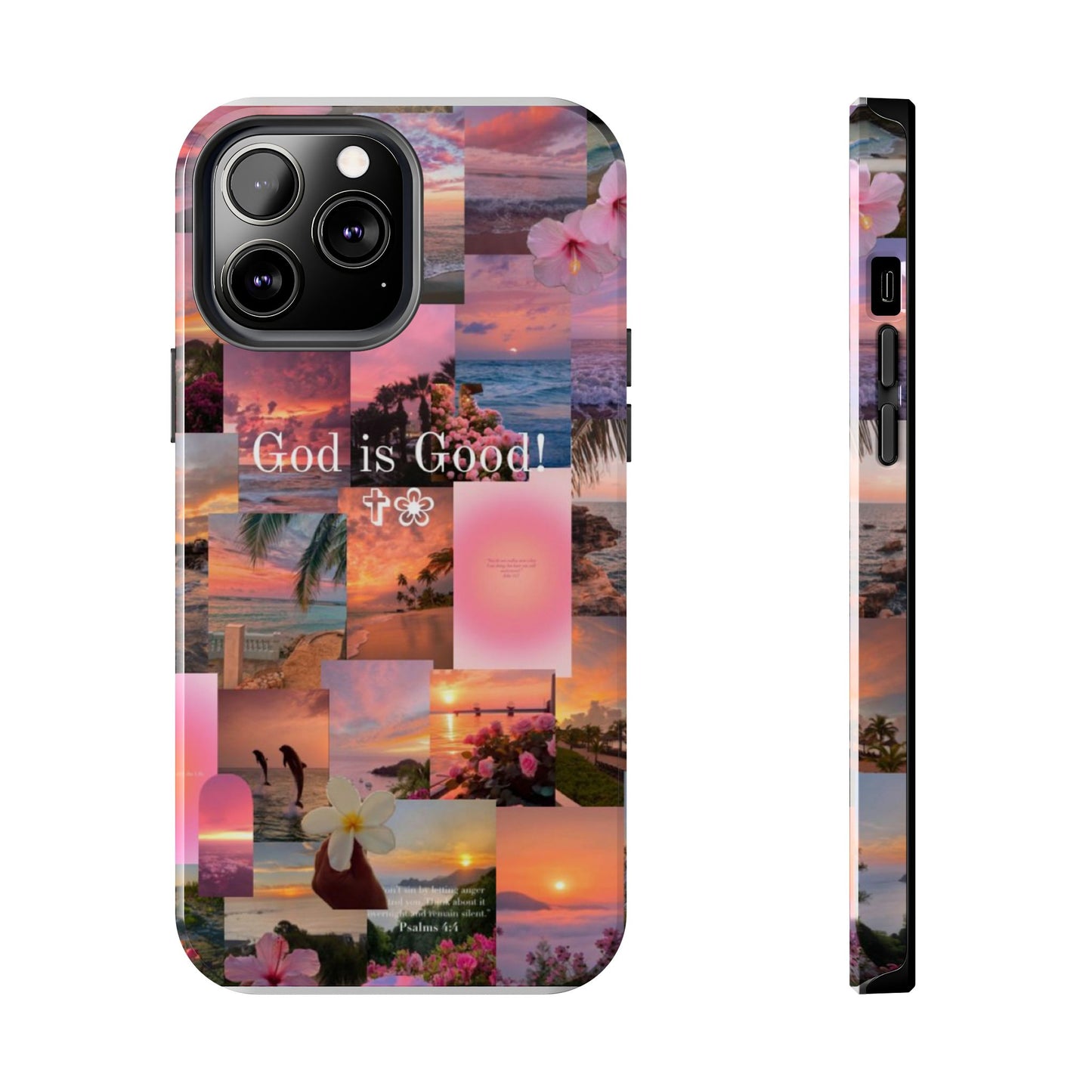 God is good phone case, peace, praise, and tropical faith