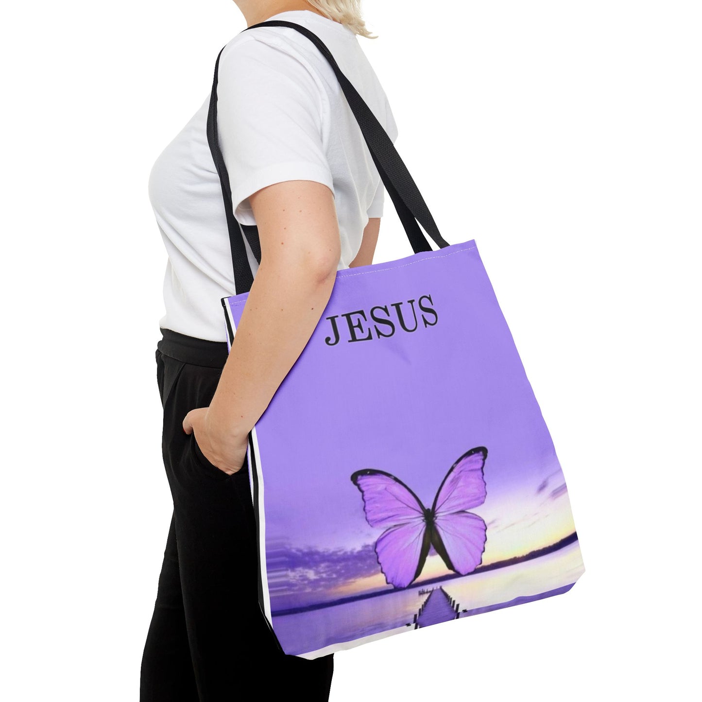 Inspirational Butterfly Tote Bag - Jesus Design