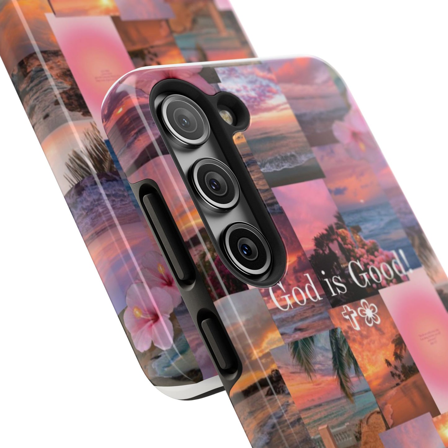 God is good phone case, peace, praise, and tropical faith