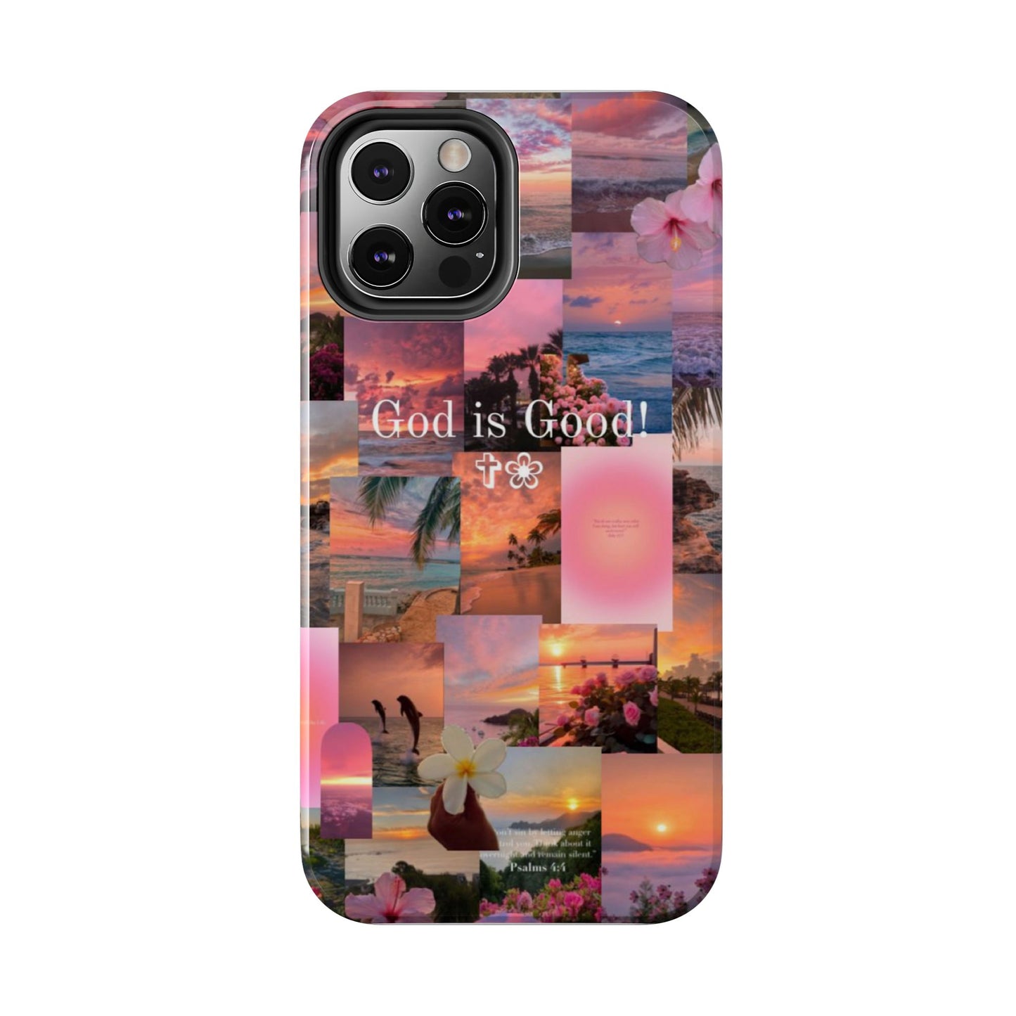 God is good phone case, peace, praise, and tropical faith