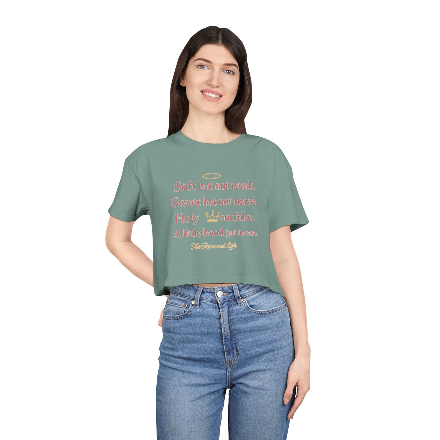 Soft but not weak Women's Inspirational Crop Tee,