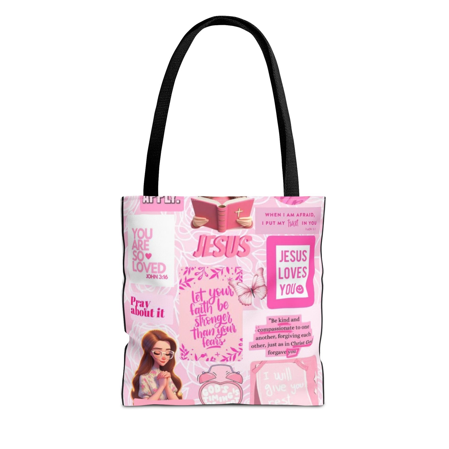 Inspirational Jesus Tote Bag - Motivational AOP Design