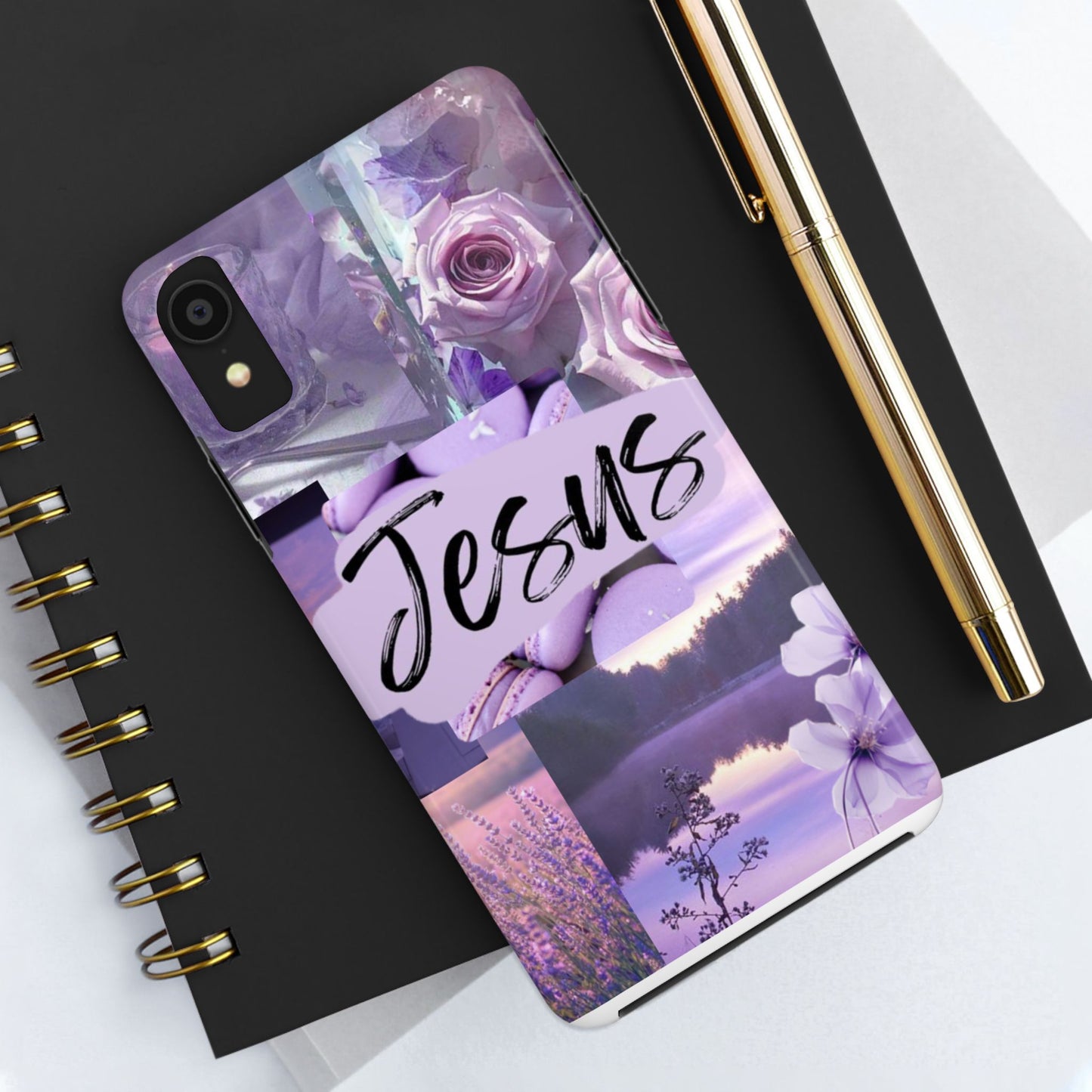 Jesus first phone case lavender floral faith design