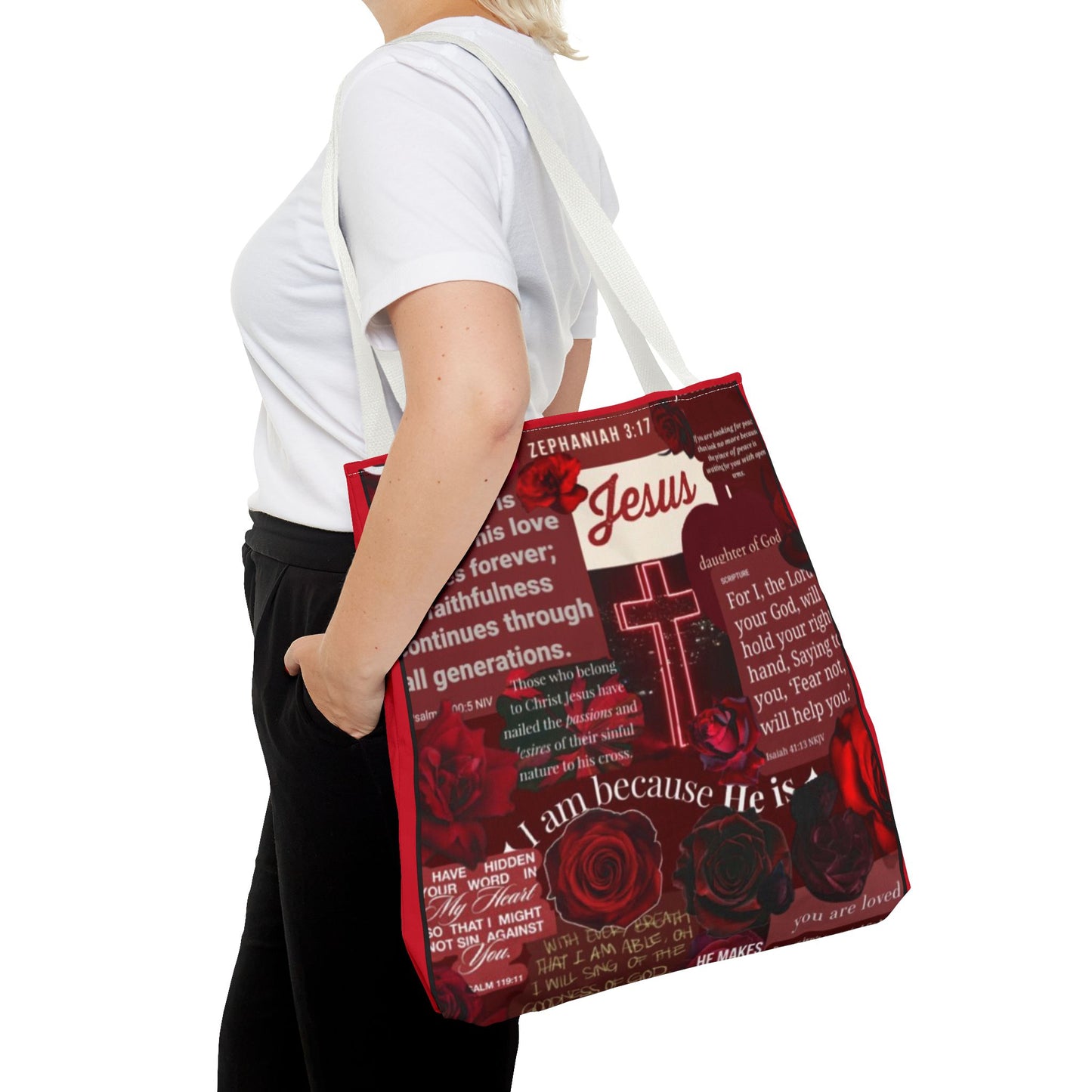 Faith-Inspired Tote Bag with Bible Verses